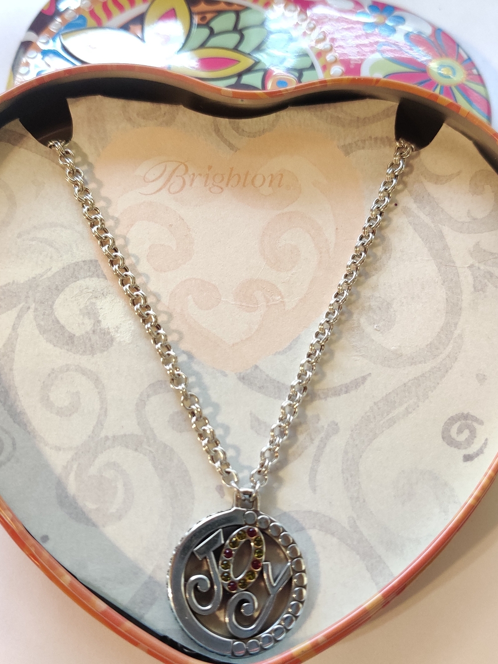 Brighton Holiday Joy Silver-Tone Pendant Necklace with Red Accent